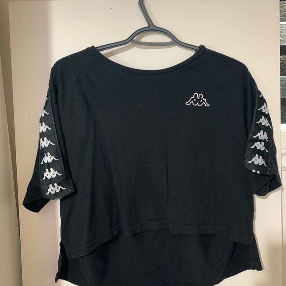 Black kappa cropped tee with banda logo - Picture 3 of 3